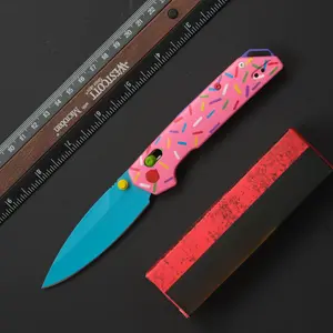 2038 Donut Tactical Folding Knife, Aluminum Alloy Handle, CMP High Hardness Blade, Outdoor Camping Driving Survival EDC Knife, Total Length 21 cm, Weight 110 grams, Best Gift.