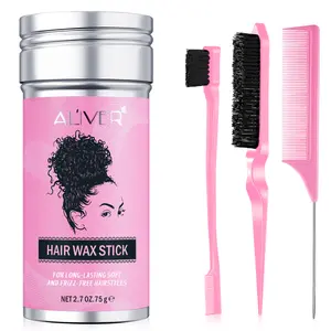 【live】Aliver Hair Wax Stick Set, Non-greasy Styling Cream for Fly Away & Edge Control Frizz Hair Nourishing Hair Styling Wax Stick
