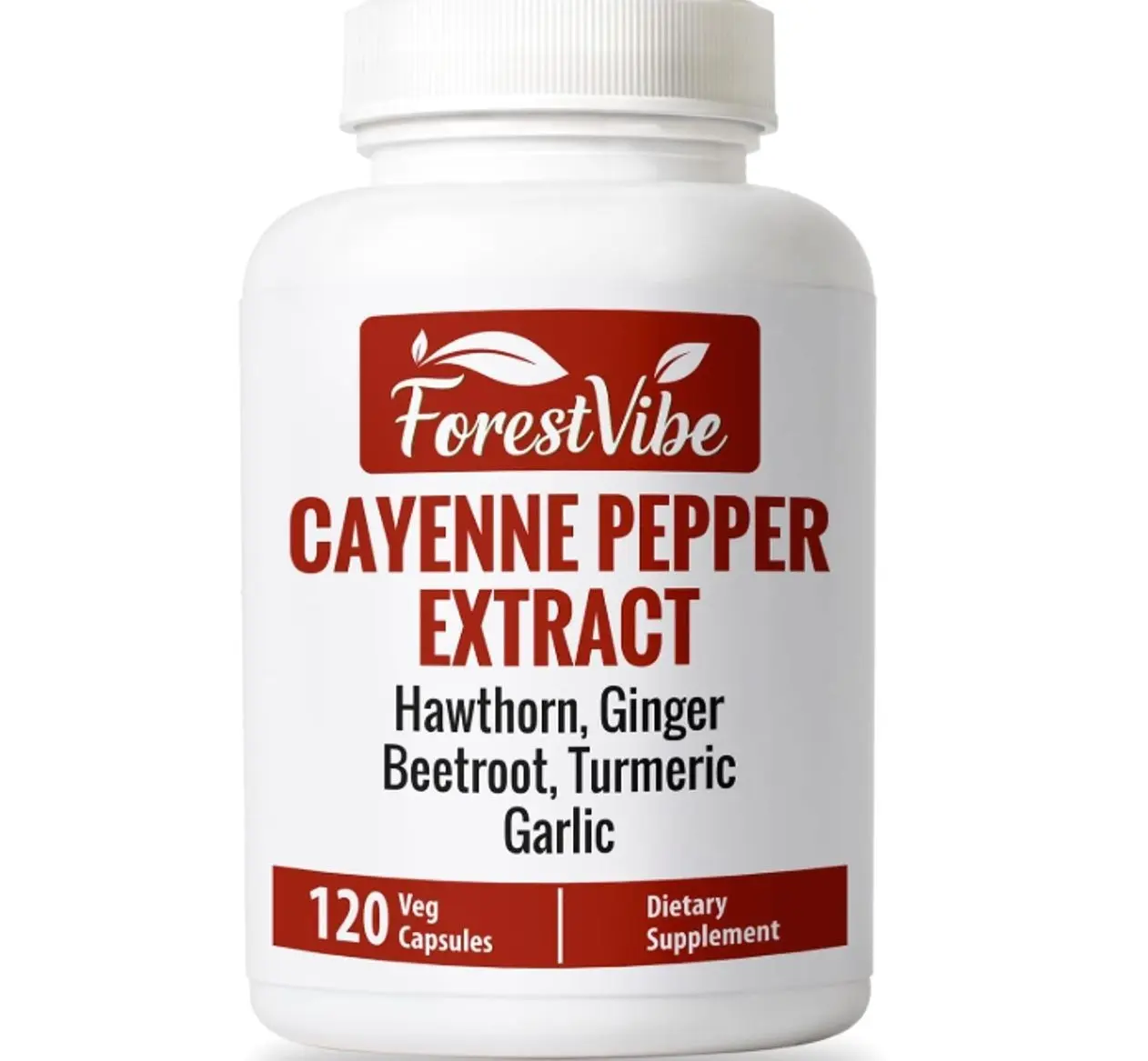 Cayenne Pepper Capsules, 7-in-1 Blend with Hawthorn, Ginger, Beetroot, Garlic & Turmeric, 120 Vegan Capsules, 2 Month Supply, Non-GMO and Gluten Free Capsaicin Pills