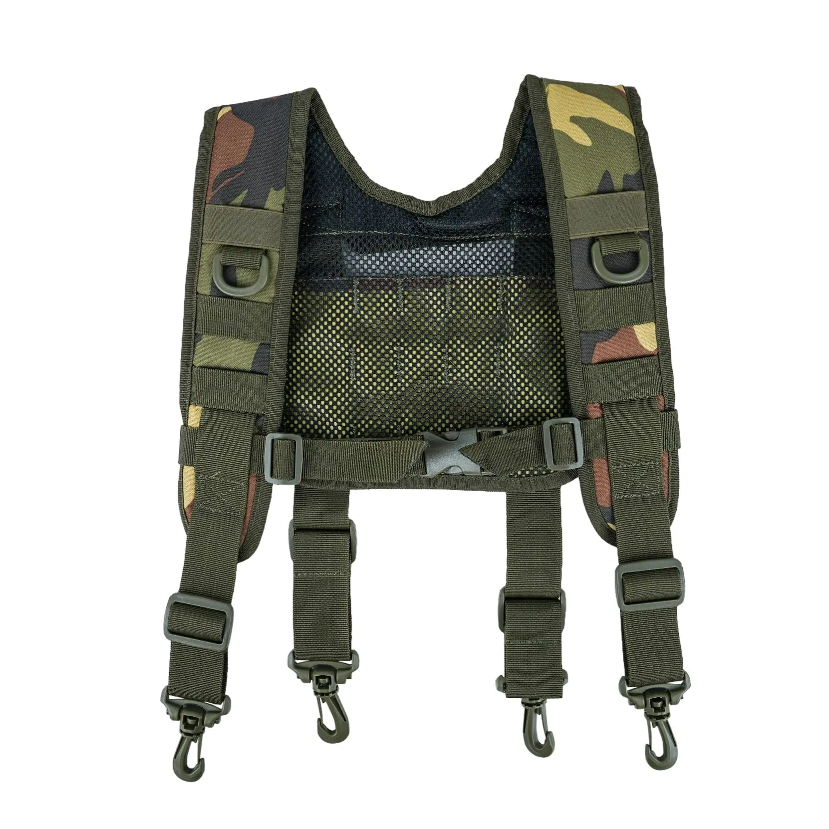 MELO Tactical H-Harness Suspenders for Men - Adjustable Padded Nylon Mesh Gear with 4 Loops, Hook, Tactical Equipment for Adjustable Attachments Men's Belts (Battle Belt Not Included)