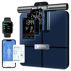 Tychesy 8-Electrode Smart Body Fat  Scale with Handle, Professional Body Composition Analyzer with Segmented Analysis, 20＋Metrics, Large LED Display Healthcare tiktokshopspringglowup