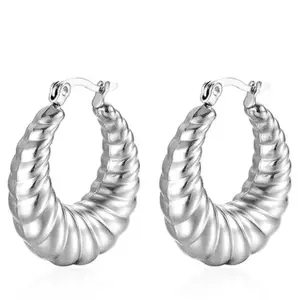 SteelLuxe Waterproof 18K Twill Hollow Earrings