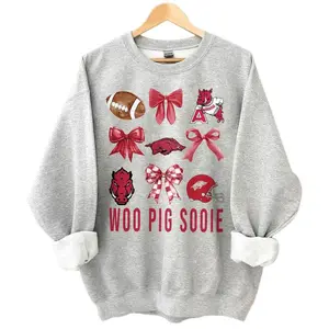 Vintage Coquette ArKansac Razorbacks Football Team Sweatshirt, Graphic University Sport Team Sweatshirt, Gift For Football Fans