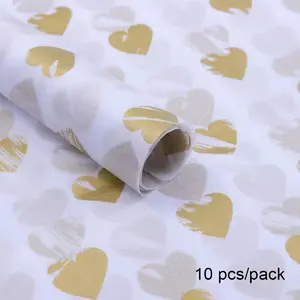 Romantic Heart Tissue Paper – 10 Sheets for Gift Wrapping & Bouquets