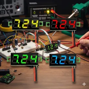 Mini Digital DC Voltmeter 0.28" LED Display 2.5-30V Portable Voltage Tester for Car Battery Diagnostic, Circuit Troubleshooting, Power Supply Monitor, Electrical Multimeter Tool for Auto Repair & Home DIY