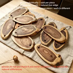 1Pc Irregular Wood Cutting Board, Food Grade Unique Live Edge Serving Board for Kitchen, Camping & Dinner Party