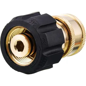 Pressure Washer Quick Connect Adapter, 3/8 Inch Socket to M22 14mm Metric Fitting for Pressure Washer Gun and Hose, 5000PSI