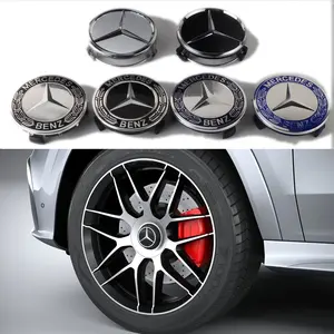 4 Pieces 75mm Wheel HUB Cap Badge Accessories for Mercedes Benz a B C E M R G S Class Amg Models W108 W124 S680 Sticker Decals