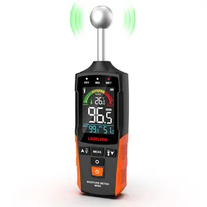Pinless Moisture Meter MS04 with Ball Probe for Non-Destructive Area Scans, Ideal for Wood Walls and Construction Materials, with Customizable Humidity Alarms and Built-in Flashlight