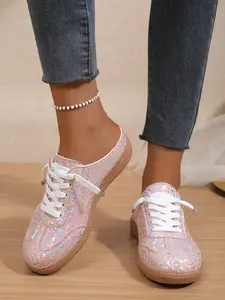 Women's Soft Sole Anti-Slip Sandals, Lace-Up Shoes, Slip-On Half-Flip Flops, Casual Outdoor Wear, Comfortable & Stylish