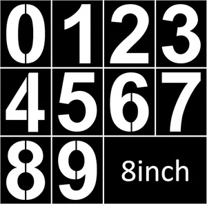 8 Inch Number Stencils Plastic Number Stencils Reusable Digital Painting Templates for Cake Stencil Address Templates Denylo pro
