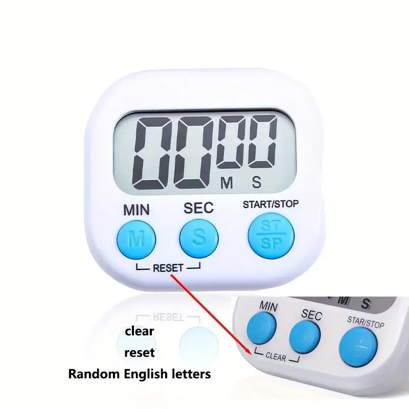 1 piece, Multifunctional timer, multi-function electronic timer, magnetic digital timer, large LCD display, bell/mute switch countdown timer, Pomodoro Timer, widely used in breaks, cooking, gyms, conferences, classrooms, timer gifts, kitchen accessories