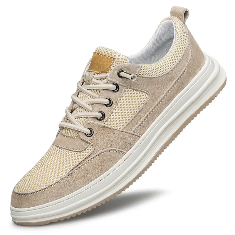 Bdhjydb Men's Lace-Up Mesh Canvas Athletic Sneakers - Lace & Fabric Upper, Standard Fit Skateboarding Sports Shoes for Students, Ideal for School Sports Activities, Footwear