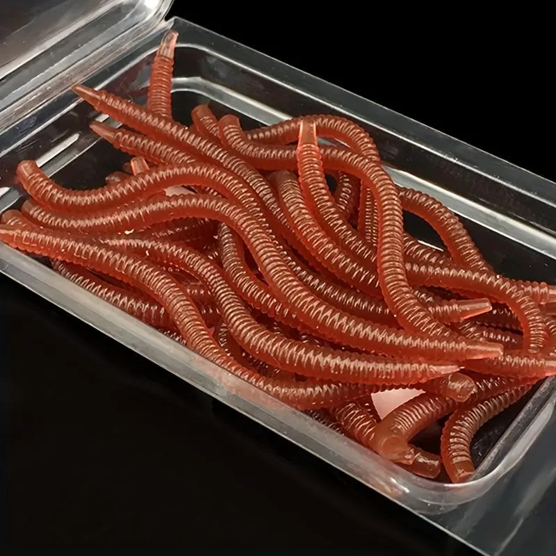 Artificial Earthworm Shaped Fishing Lure, Topwater Fishing Lure, 20pcs/set Soft Fishing Bait, Fishing Equipment for Outdoor, Fishing Accessories for Fishing Enthusiasts, Fishing Supplies, Fishing Stuff