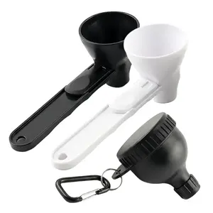 Protein Powder Funnel-Mini with Sliding Scoop and Container — High-Quality Funnel for Pre-Workout Creatine Powder, Coffee/Milk/Smoothie/Chocolate Powder, BPA-Free Plastic Kitchen Utensil, Perfect Gift for Valentine’s Day, Father’s Day