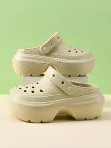 Women's Summer Breathable Sandals, Lightweight Waterproof Garden Shoes, Comfortable Hollow Design for Daily Wear, 7cm Thick Sole Heel Lift