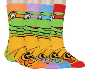 TMNT Socks Teenage Mutant Ninja Turtle 4Pk Michelangelo Donatello Raphael Leonardo Crew Mens Socks Shoe Size 6-12