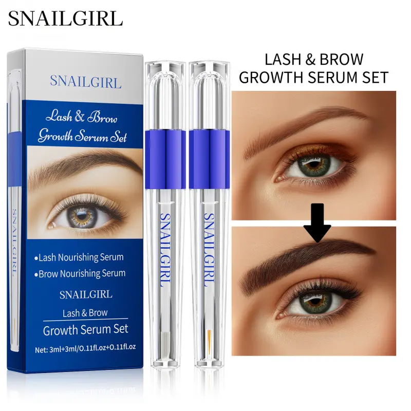 2-in-1 Lash & Brow Growth Serum Set - Dual-Effect Sleep-Friendly Daily Eye Care, Lengthening Volumizing Lashes Enhancer, Hydrating Nourish Serum Eye Treatments Eyelash Enhancing Set, Natural Eyelash Serum, Lash Serum