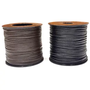 Super Strong Leather Grained Lace Spool - Black - Brown - 100 Yards x 3/32"