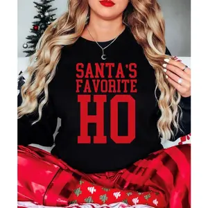 Santa's Favorite Ho Sweatshirt for Women - Funny Christmas Sweater for Adults - Winter Holiday Pullover - Gift for Christmas Lover Casual Comfort