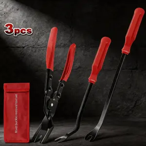 Auto Clip Pliers Fastener Remover Kit 3 Pcs with Storage Bag Car Trim Rivet Removal Tool Automotive Door Panel Pry Tool for Car Repair