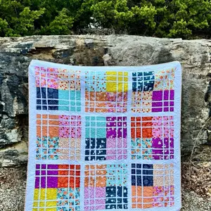 Double Dash Quilt Kit - Vibrant Colorful Patchwork Design for DIY Quilting Projects