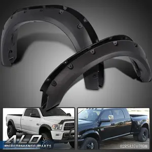 Fit For 10-17 Dodge Ram 2500/3500 Black Pocket Style Rivet Bolt On Fender Flares