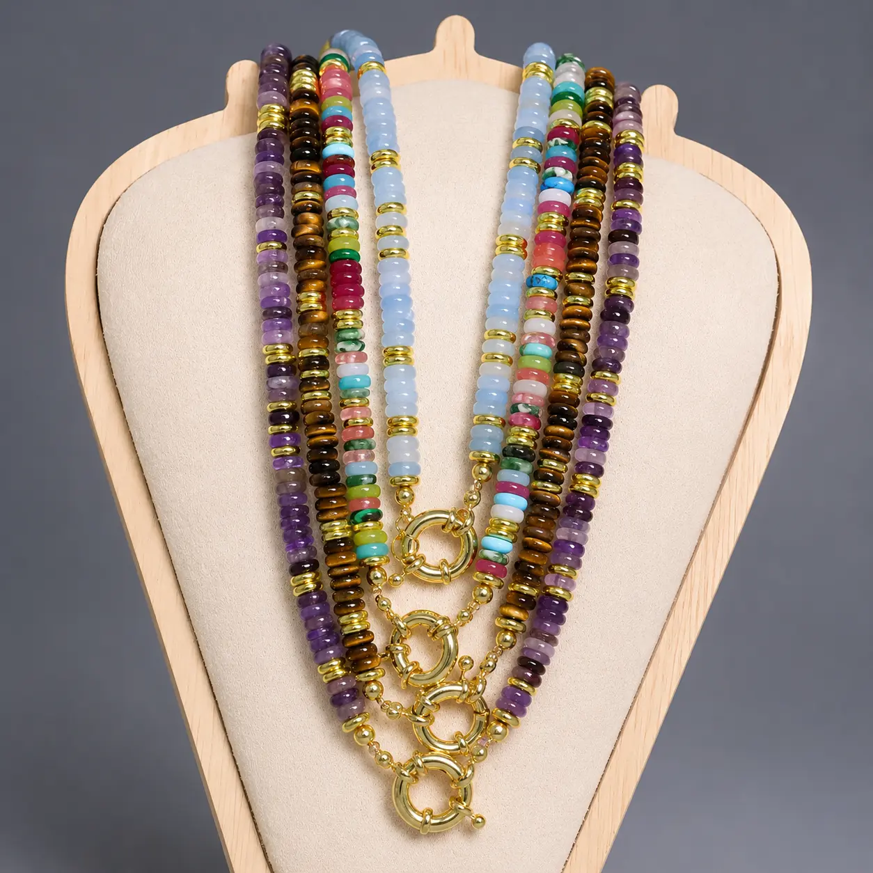 Guananí Natural Stone Colection Handmade Necklaces, Fashion Costume Jewelry Accessory