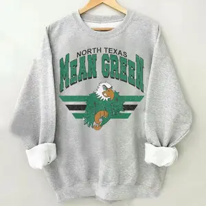 North Texas Mean Green Mascot Vintage Football Sweatshirt , Classic Football Shirt, Gifts For Football Fan Sport