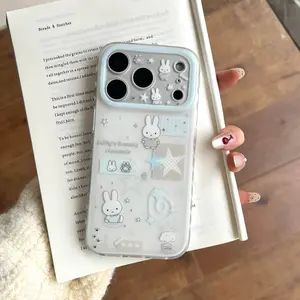 Cute Blue Star Raindrop Miffy Phone Case for iPhone 17 Pro Max, Fashionable Women's Protective Phone Case, Simple and Unique Design, Cover