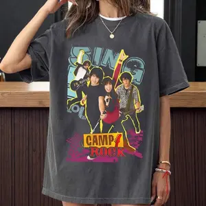 Camp Rock Vintage Graphic T-Shirt | TV Channel Music Movie Tee | Unisex Retro Band Shirt | 2000s Nostalgia Gift