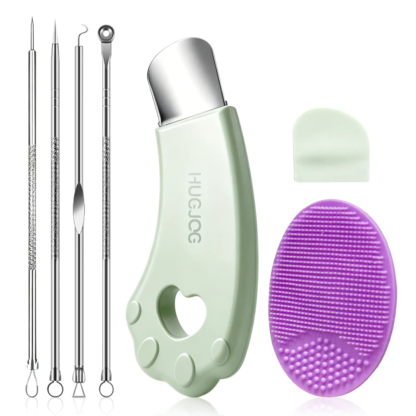 Blackhead Remover Tools for Face & Nose, Facial Care Spatula with Silicone Face Scrubber, T-Zone Care & Facial Cleansing Tool Set for Women & Men