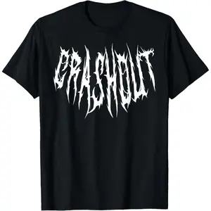Cotton Women's "Crashout" Edgy Gothic Font T-Shirt Alternative Streetwear Casual Short Sleeve Top