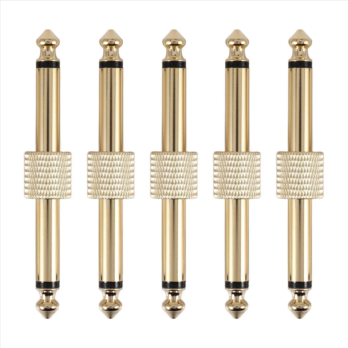 5Pcs 1/4 Inch 6.35 mm Guitar Effects Pedal Connector Coupler Jack Interface Cable Adaptor Electric Pedal Board Accessories US