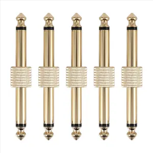 5Pcs 1/4 Inch 6.35 mm Guitar Effects Pedal Connector Coupler Jack Interface Cable Adaptor Electric Pedal Board Accessories US