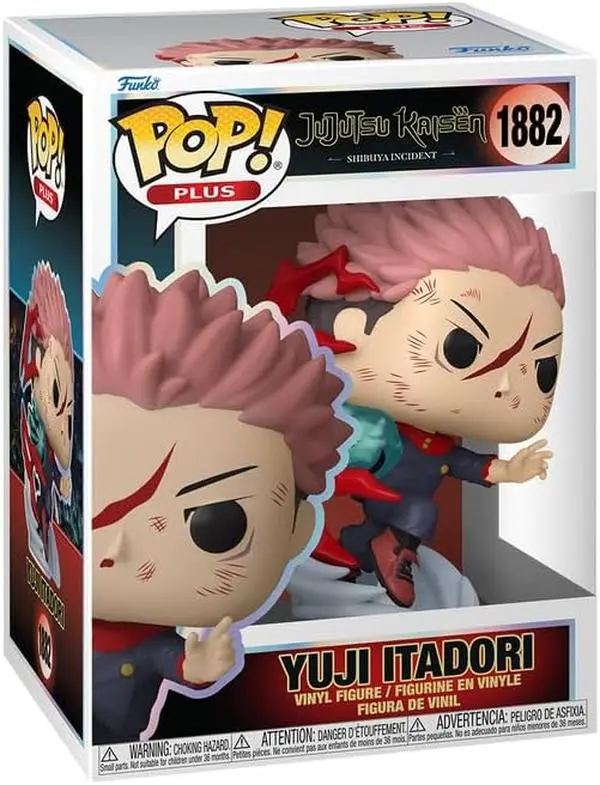 Funko Plus Animation: Jujutsu Kaisen - Yuji Itadori Divergent Fist #1882 with Pop Box Protector Case 4.35-Inch Vinyl Figure