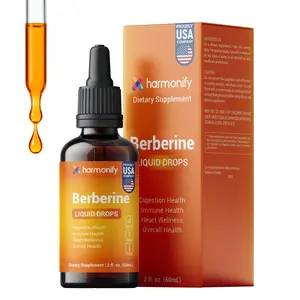 HARMONIFY Berberine Liquid Drops 500mg per Serving – Natural Metabolic & Immune Support – Sugar-Free, Fast Absorbing Berberine HCl Supplement – 2 fl oz (60 mL)