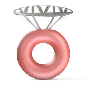 Grip A Pool Bachelorette Diamond Ring Pool Floatie - Rose Gold - 36" Ring+20" Diamong - Perfect for Adult Pool Parties and Bachelorette Decorations arm floaties flying tube lake