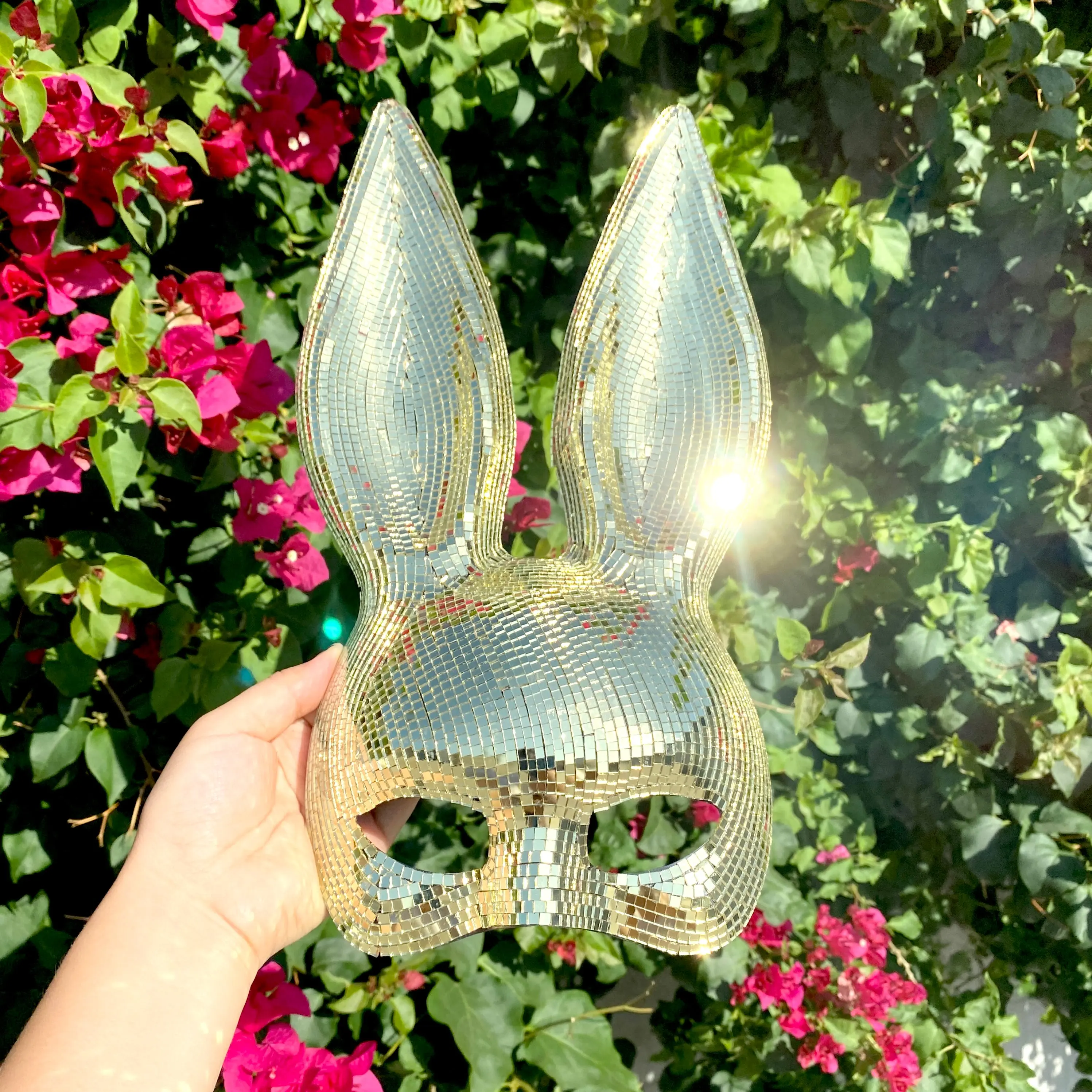 Women's Bunny Masquerade Mirror Mask, Venetian Bunny Mask, Rabbit Masquerade Mask, Animal Mask, Bunny Mask