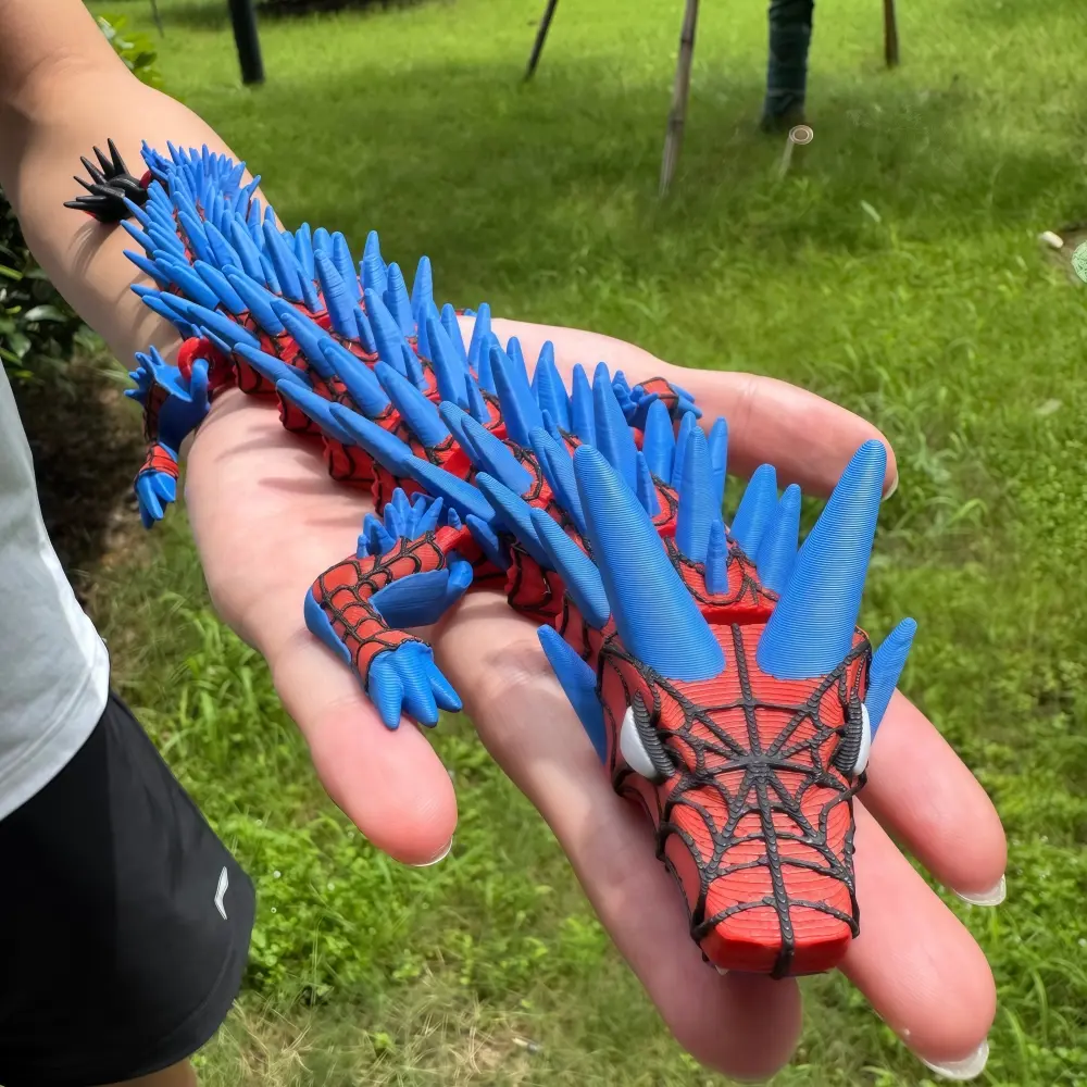 [Collectible] 15.5-inch 3D Printed Spider Dragon Articulated Animal Figurine - Eco-Friendly PLA Plastic, Artistic Craft Figurine, Poseable Home Decoration, Holiday Party Gift, Statue & Bobblehead Supplies