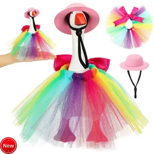 Mini 7 Inch Desk Goose Outfits Magnetic Goose Key Holder Cute Princess Clothes for Home Office Table Desk Decor Gifts
