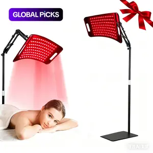 Infrared Light Therapy Lamp for Body and Face Treatment, Muscle Relief, 660 nm Red Light and 850 nm Infrared Panel with Adjustable Controller for Home Use