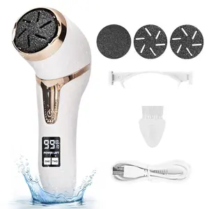 Electric Callus Remover for Feet with Vacuum, Premium Portable Rechargeable Waterproof Pedicure Tools 2 Speed Foot File Scrubber Foot Care Kit (White)