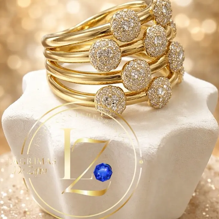 Radiant Orbit Ring - Gold Color with Sparkling Stones - Elegant Jewelry for Special Occasions