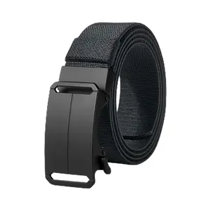Men's high elasticity nylon automatic buckle tactical belt, youth casual canvas belt