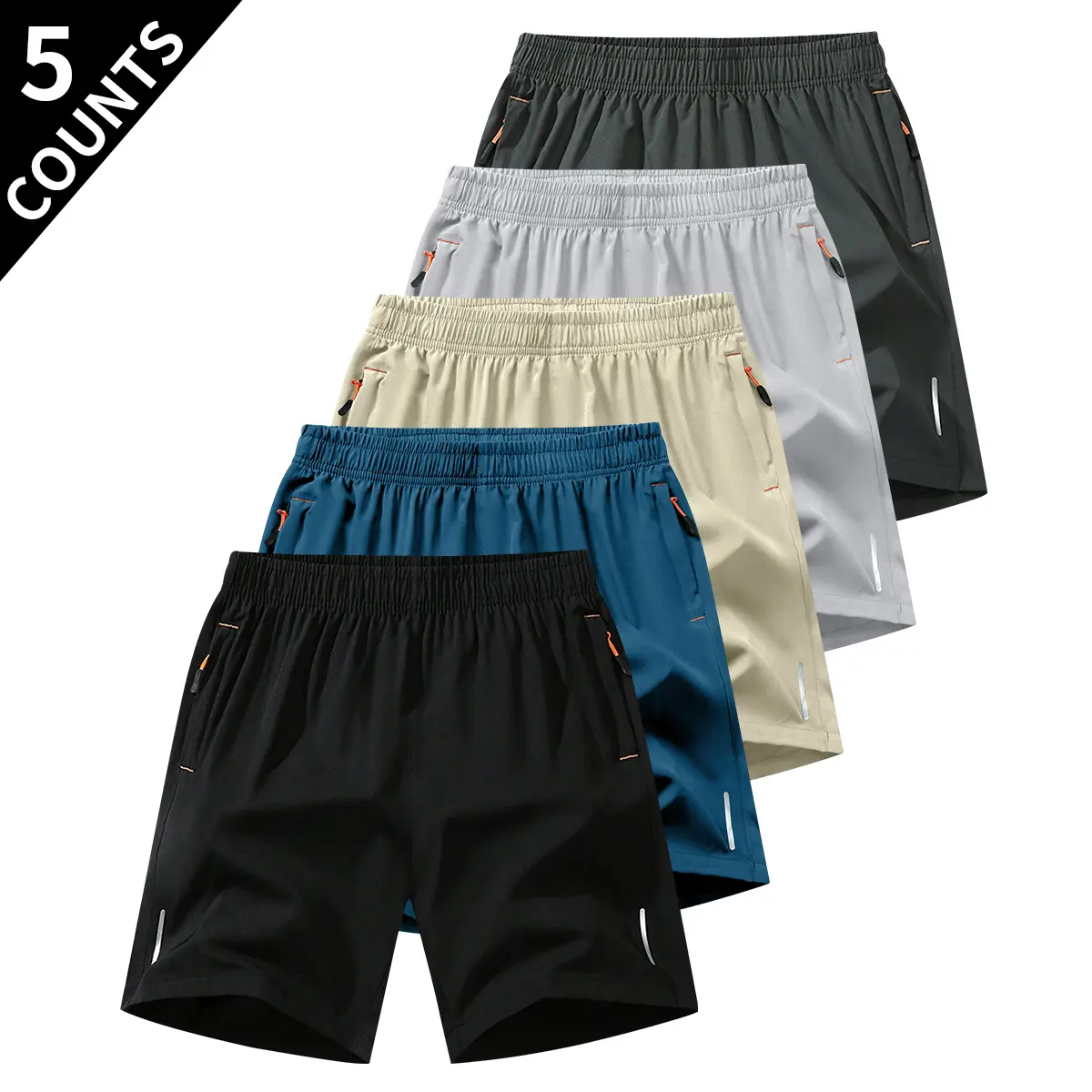 5 Pack Solid Color Casual Breathable Athletic Shorts, Quick Dry & Comfortable, Suitable for Sweat-Inducing Sports Like Basketball, Soccer, Football, Fishing, Cycling, Outdoor Activities vacation  outfits