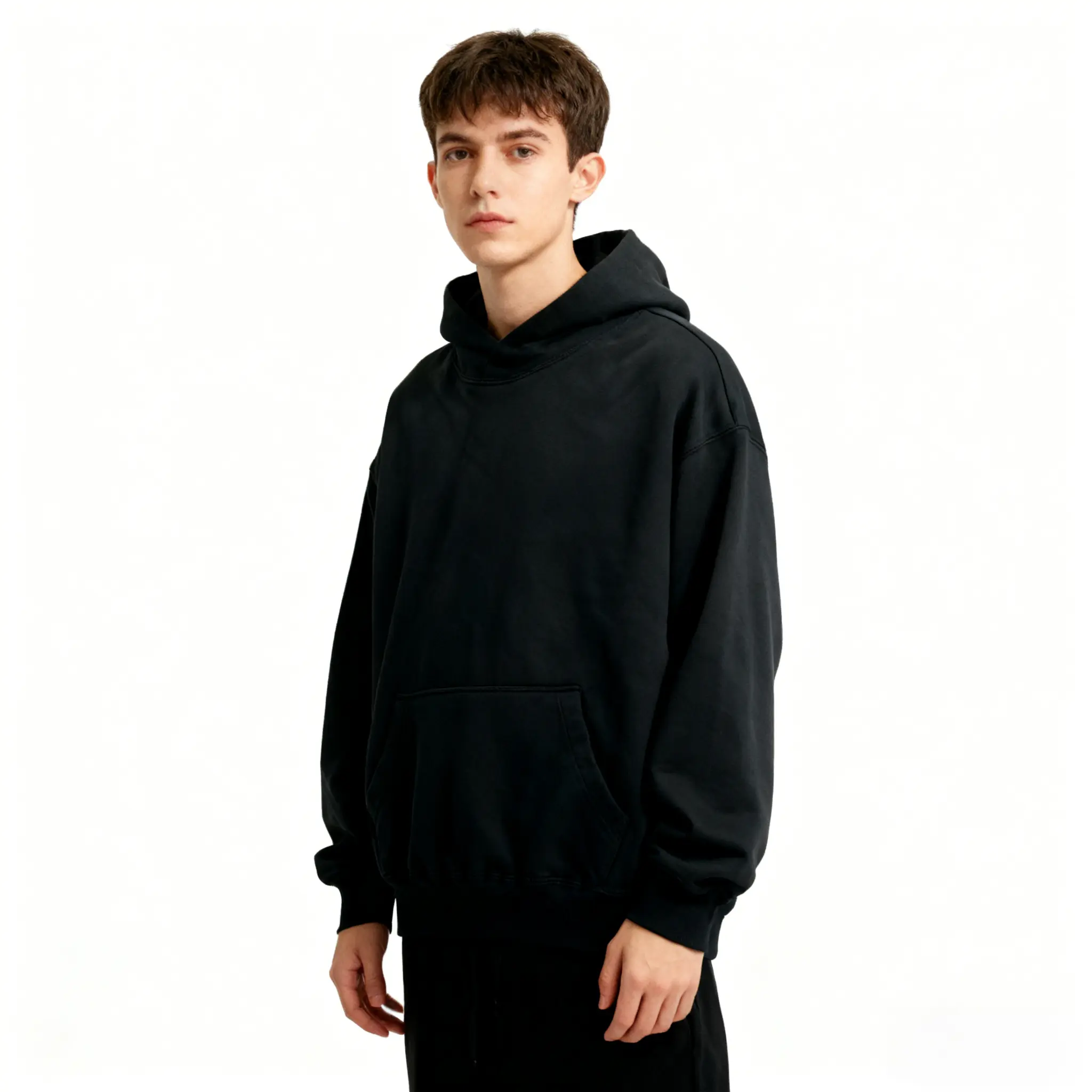 Men's Unisex Light Oatmeal Hoodie Set - Soft Color, Everyday Wear, Simple Design, Versatile Casual Gift