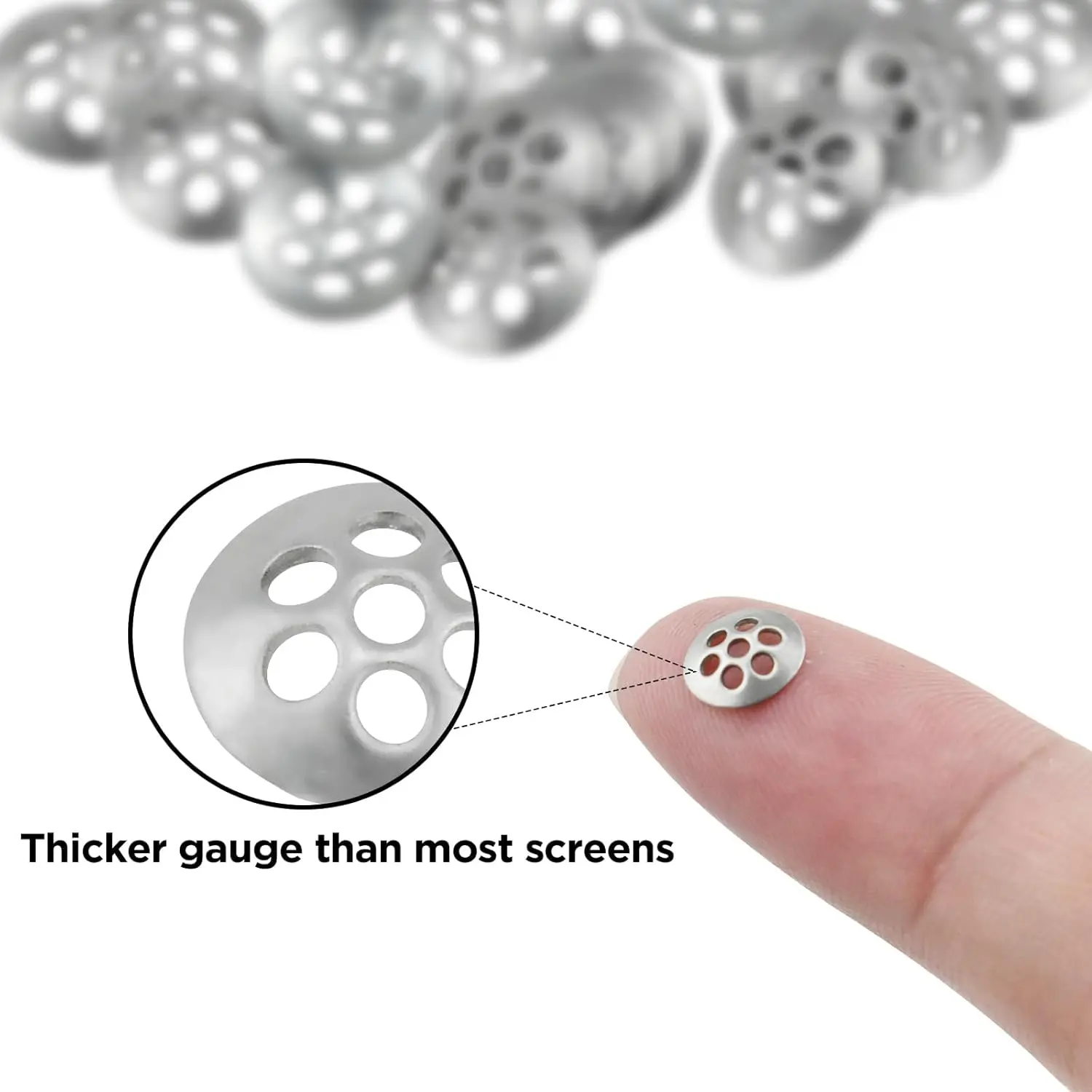 30 Pcs Compact Stainless Steel Pipe Screen Filters - 0.31in (8mm) Diameter, Reusable 7-Hole Concave-Shape Impurity Filter for Home Improvement, Pool Use, Easy to Clean, Keep Them Pure