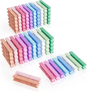 100Pcs Colored Clothespins Bulk 2.9 Inch Wooden Clothes Pins for Crafts Pastel Colorful Clips for Hanging Clothes Picture Laundry