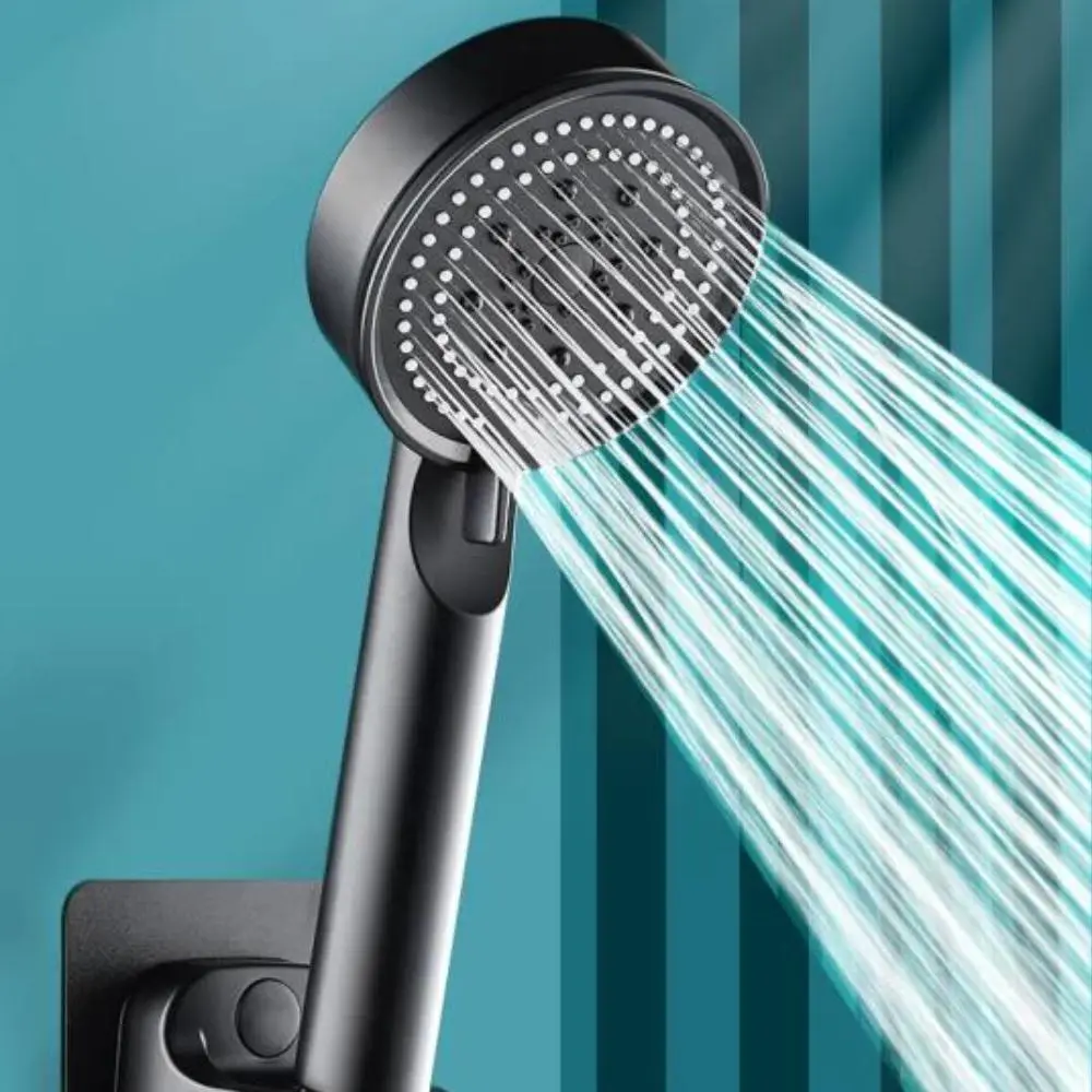 Summer Shower Head, 1 Count 5-Mode High-Pressure Handheld Shower Head with 3/5 Counts Replacement Filters, Detachable Adjustable Shower Sprayer, Summer Gift